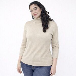 Ann Taylor Factory Beige Turtleneck Sweater Size L| Soft
Knit Neutral Classic